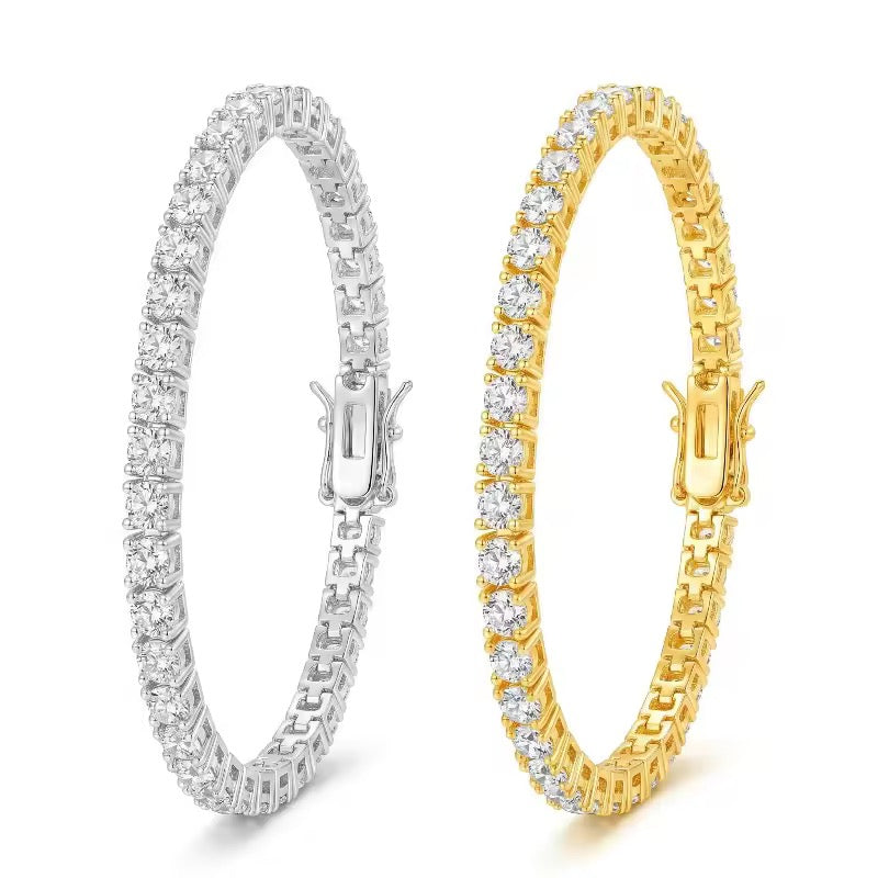 GLACIALE TENNIS BRACELET – 8CT FL-IF/HCD DIAMONDS, 925 SILVER & 18K VERMEIL