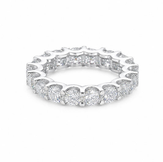 GELATI’S ROUND CUT ETERNITY DIAMOND RING IN 925 SILVER & 18K VERMEIL GOLD