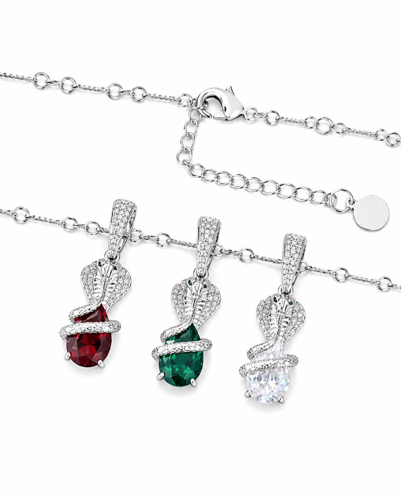 GELATI’S COBRA VVS1 DIAMOND PENDANT NECKLACE IN SOLID 925 STERLING SILVER & 18K VERMEIL GOLD