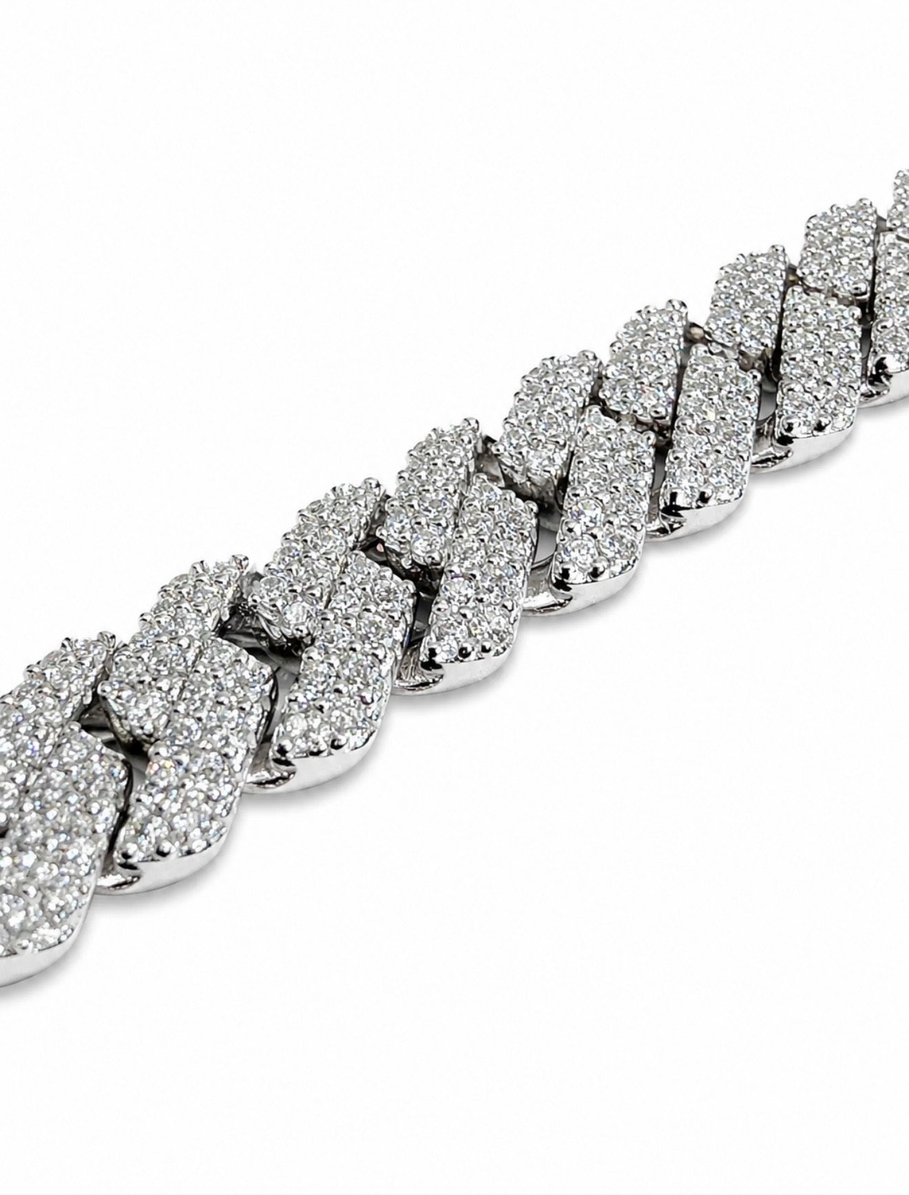 GELATI’S BESPOKE IGI CERTIFIED VS1 3EX DIAMOND 7,4 CTW 7MM MIAMI LINK TWO ROW CUBAN BRACELET IN 14K VERMEIL GOLD & 925 STERLING SILVER 3,5MM