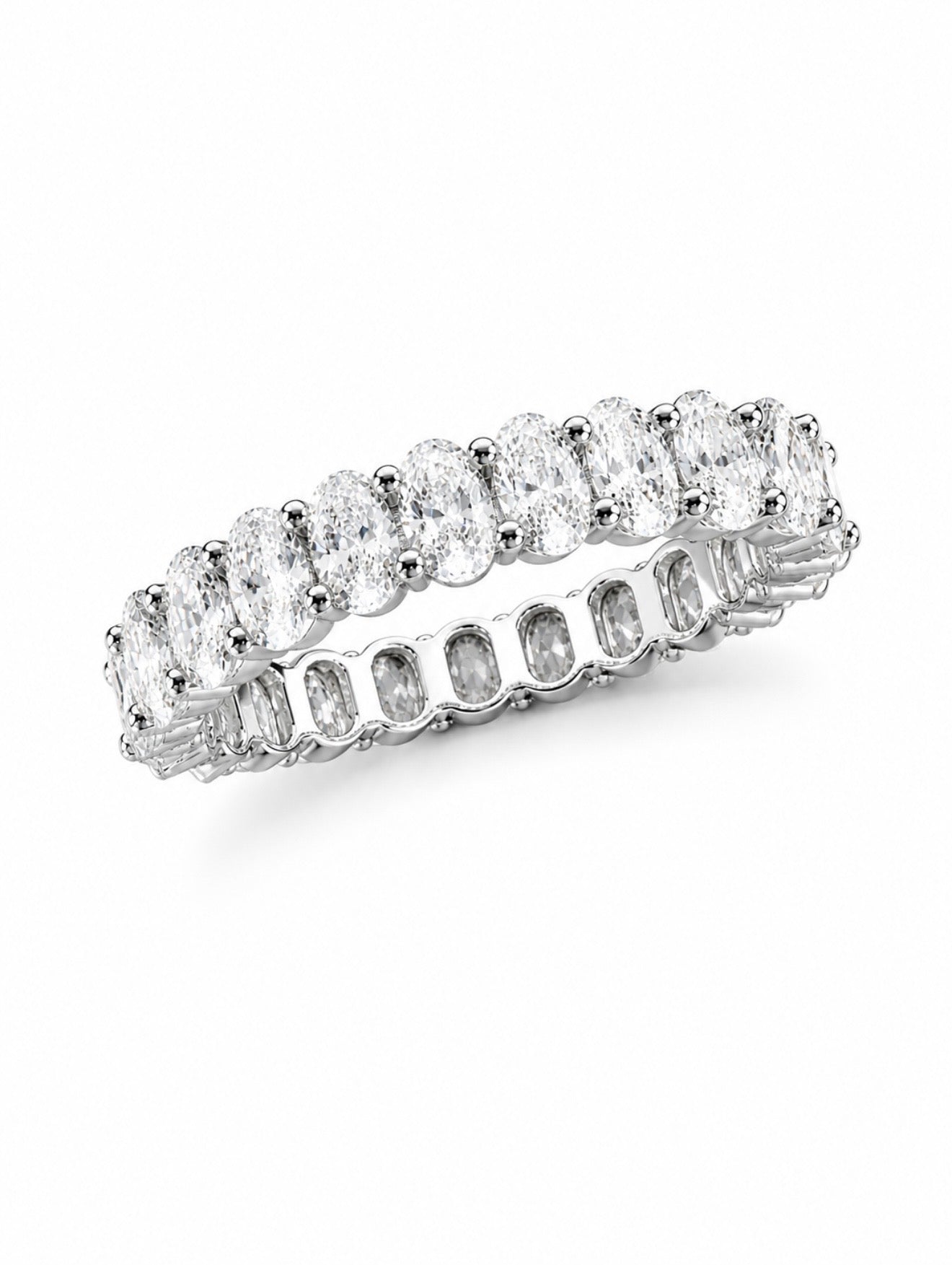 SOTTOZERO OVAL ETERNITY RING – DVVS1/CB MOISSANITE, 925 SILVER & 18K VERMEIL