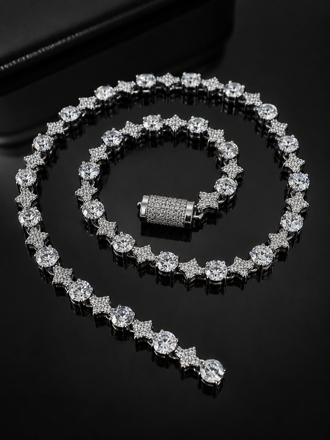 Starchain Tennis Necklace – FL-IF/CB Moissanite, 925 Silver & Titanium - 14K Vermeil