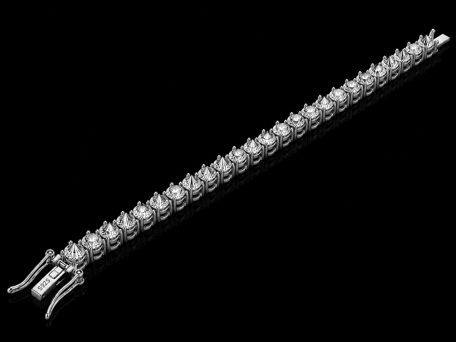 "La Punizione" Spiked Diamonds™ FL–IF D/F Lab Moissanite Tennis Bracelet – 18K Vermeil Gold & 925 Sterling Silver