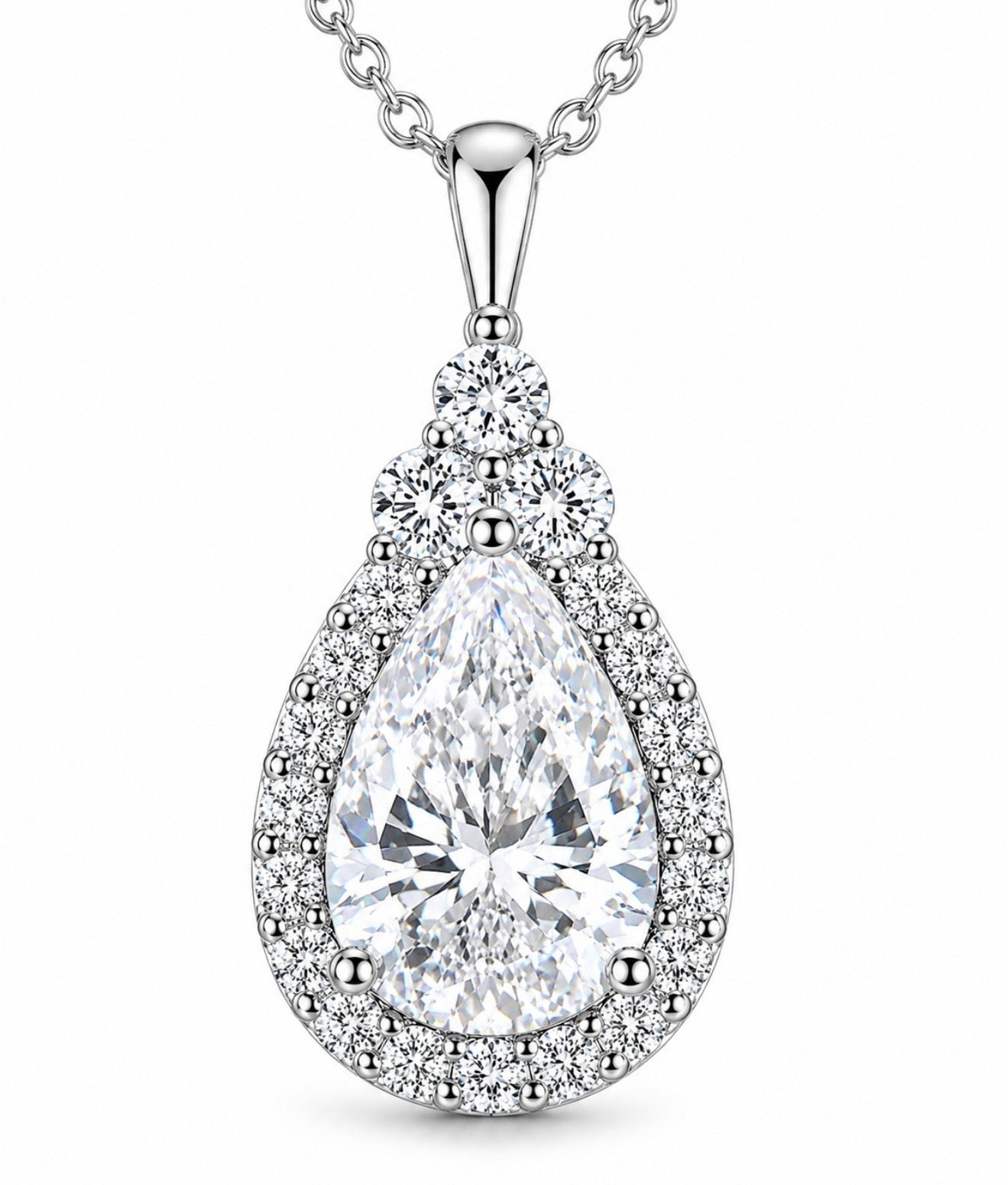 GELATI DROPTEAR PRINCESS NECKLACE – 3CTW FL/IF LAB MOISSANITE | 925 SILVER & 18K VERMEIL GOLD