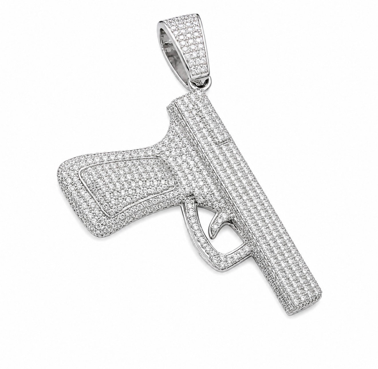 GELATI’S BESPOKE “SHOTTA” VVS1 MOISSANITE PENDANT IN 925 STERLING SILVER & 18K VERMEIL GOLD