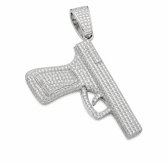 GELATI’S BESPOKE “SHOTTA” VVS1 MOISSANITE PENDANT IN 925 STERLING SILVER & 18K VERMEIL GOLD