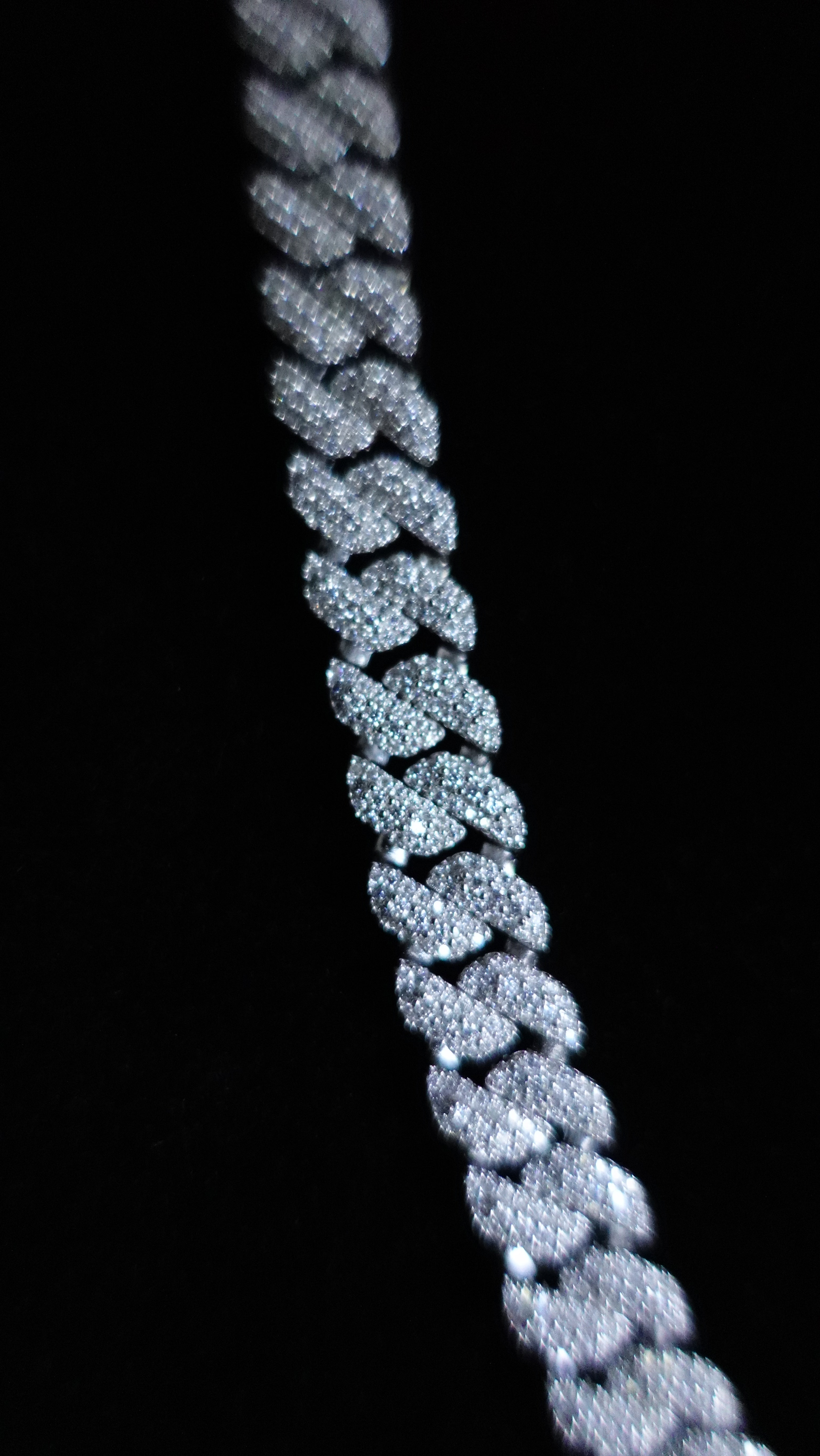 Gelati's Bespoke 12MM Miami Moon Link FL-IF 28CT Lab Moissanite Diamond Cuban Chain In Solid 925 Sterling Silver & 18k Vermeil Gold