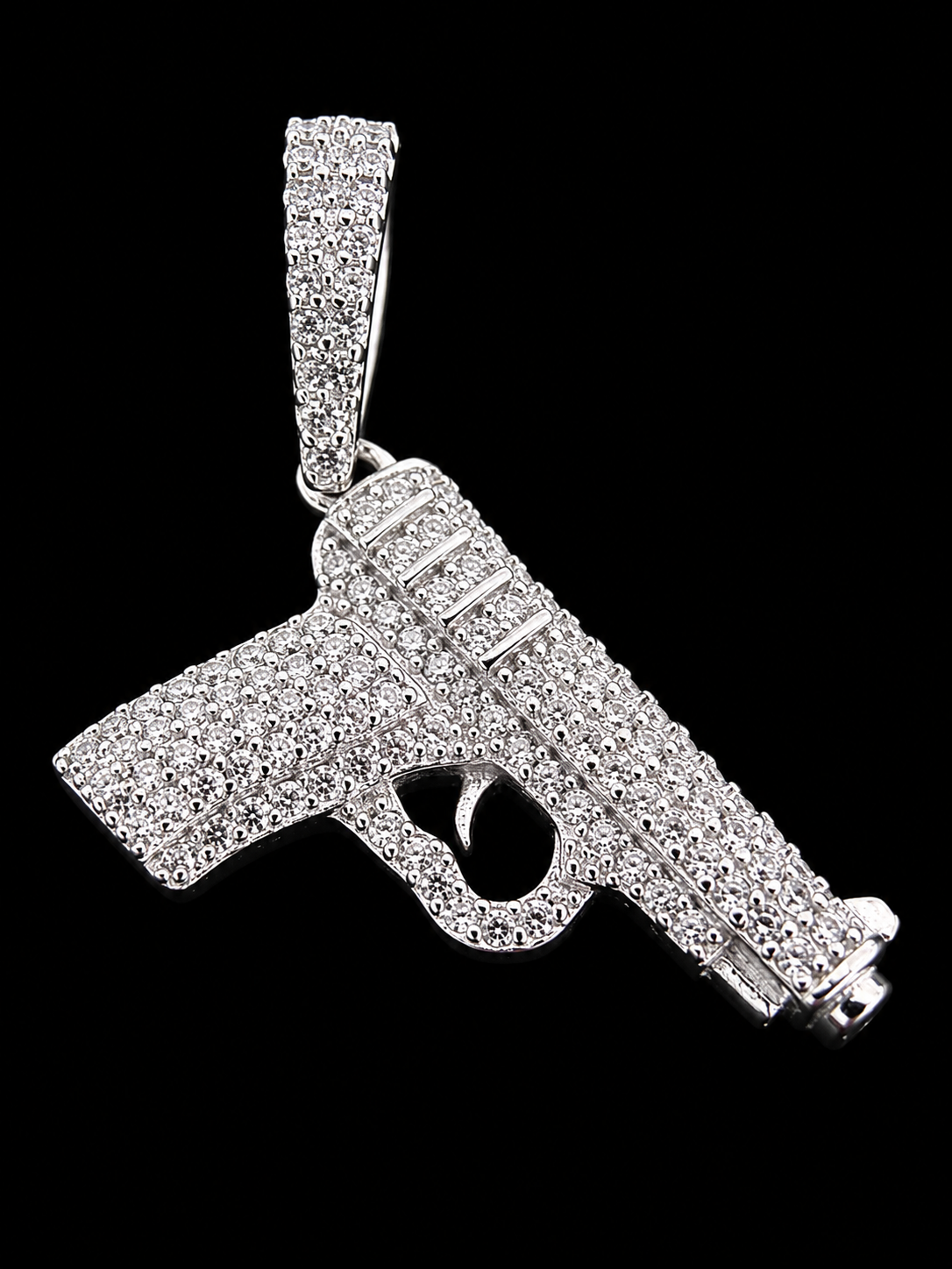 LA Switch Pistol Pendant™ — FL-IF Moissanite | 925 Silver + 18K Vermeil | Chain Included