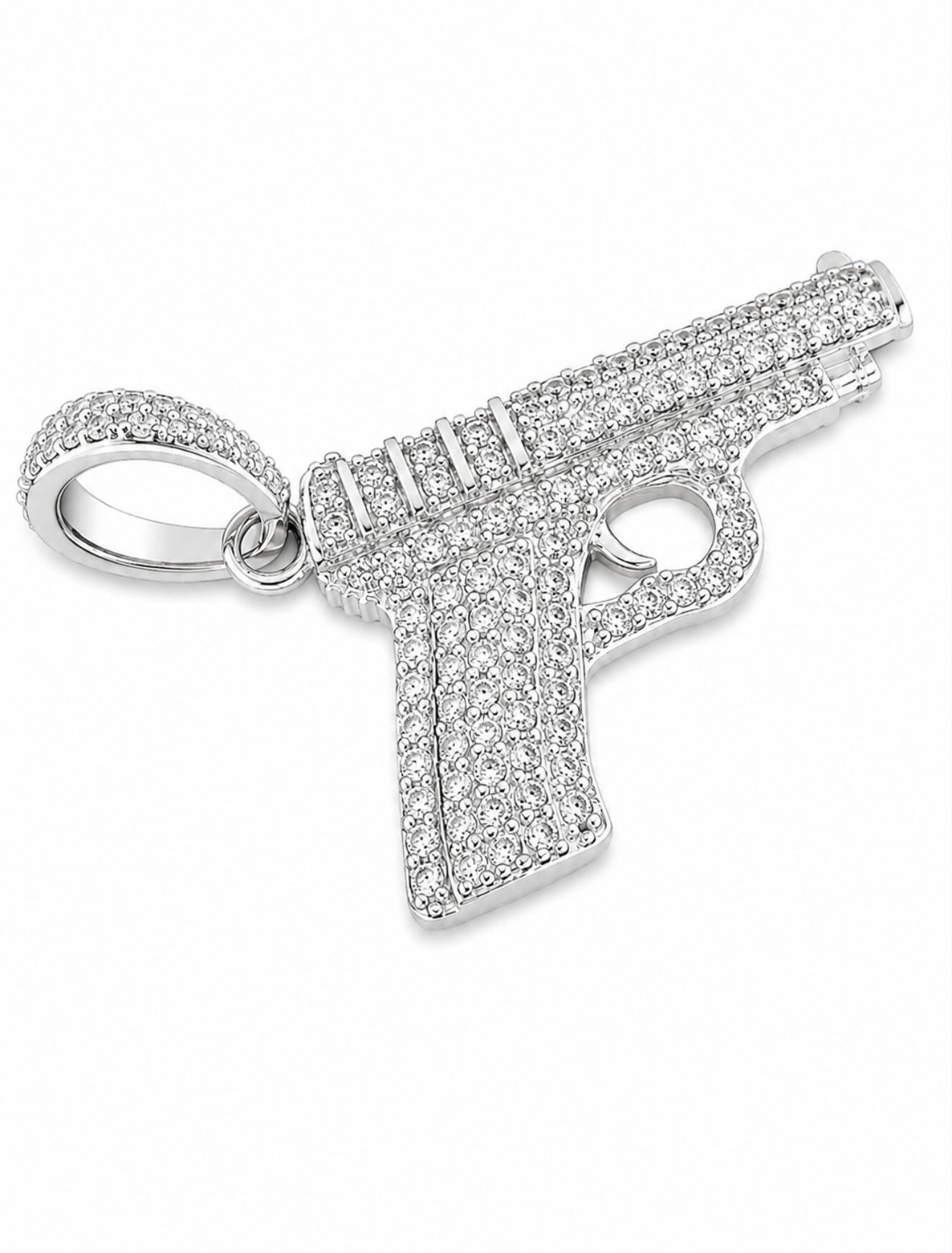 LA SWITCH PISTOL PENDANT™ – FL–IF MOISSANITE | 925 SILVER + 18K VERMEIL