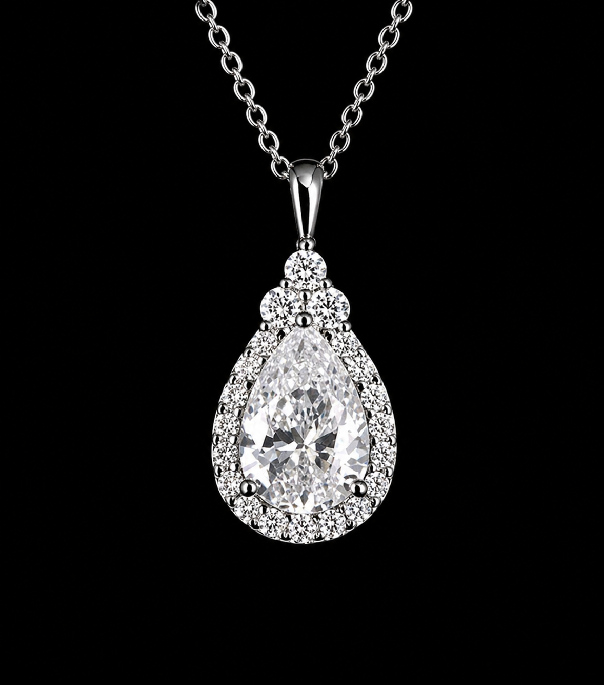 Gelati Droptear Princess Necklace – 3CTW FL/IF Lab Moissanite | 925 Silver & 18K Vermeil Gold