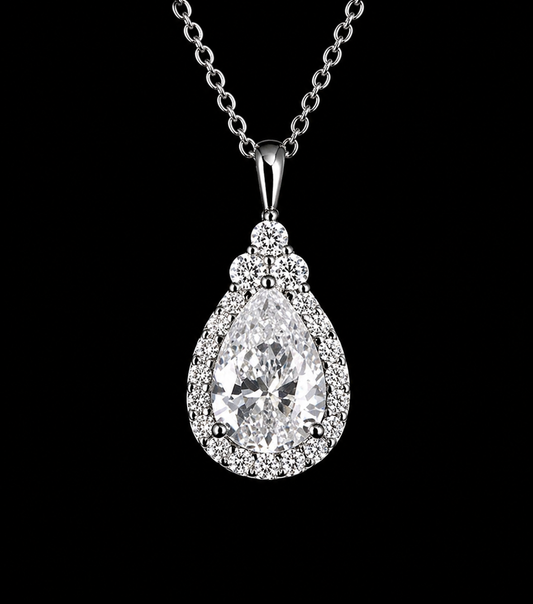 Gelati Droptear Princess Necklace – 3CTW FL/IF Lab Moissanite | 925 Silver & 18K Vermeil Gold
