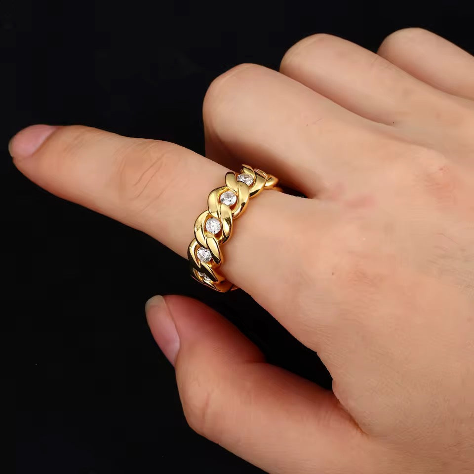 Gelati's Bespoke Diamond 5 CT Cuban Ring in 925 Sterling Silver & FL - IF Moissanite Diamonds