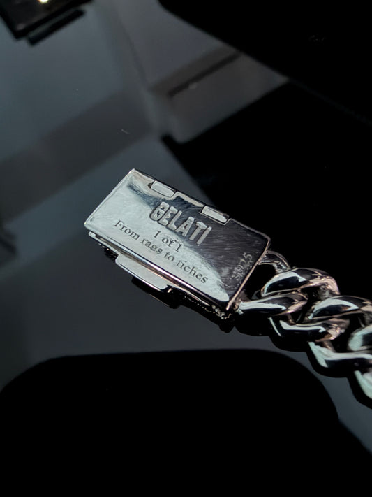 Gelati's Bespoke IGI Certified VS1 3EX Diamond 7,4 CtW 7MM Miami Link Two Row Cuban Bracelet In 14K Vermeil Gold & 925 Sterling Silver 3,5MM