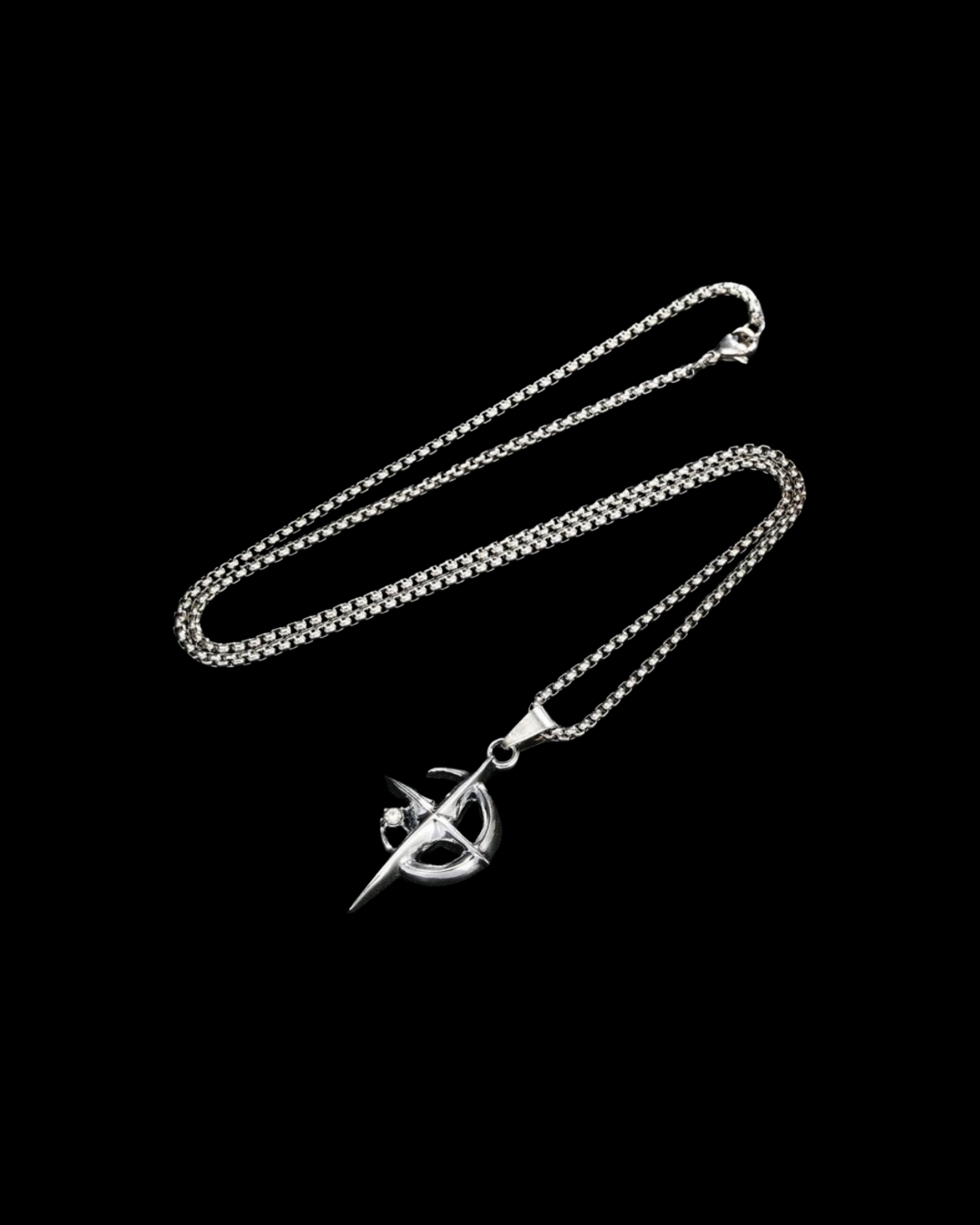 Gelati's Deathstar Carbon Diamond Titanium & 18k Vermeil Gold Layers Pendant & Free Titanium Silver Chain