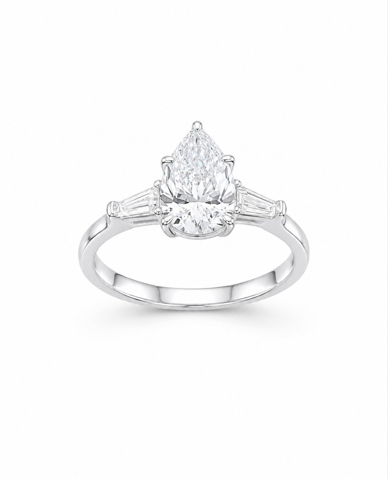 GELATI PEAR CUT PROMISE RING – DVVS1 MOISSANITE | 925 SILVER & 18K GOLD VERMEIL
