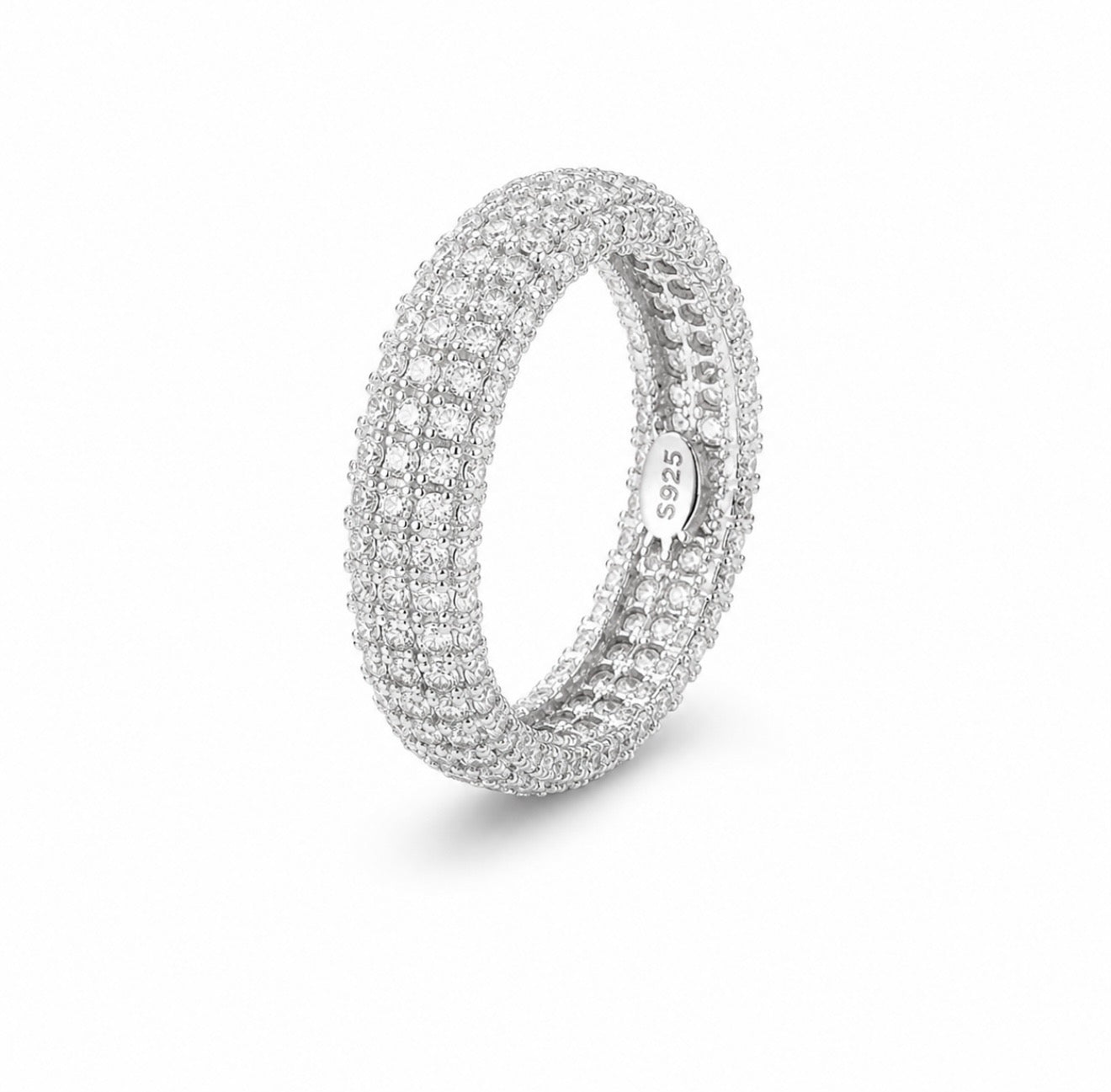 GELATI’S  BUSSDOWN “GHIACCIATO” FL-IF Lab Moissanite DIAMOND RING IN 925 STERLING SILVER & 18K VERMEIL GOLD