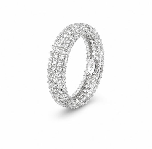 GELATI’S  BUSSDOWN “GHIACCIATO” FL-IF Lab Moissanite DIAMOND RING IN 925 STERLING SILVER & 18K VERMEIL GOLD
