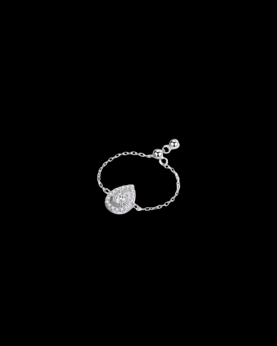 Gelati's Link Halo Ring in VVS1 Moissanite & solid 925 Silver & 18 Vermeil Gold Inserts
