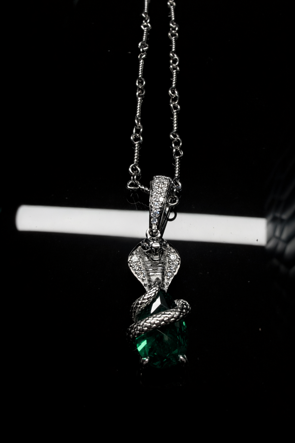 Gelati's Cobra VVS1 Diamond Pendant  Necklace in Solid 925 Sterling Silver & 18k Vermeil Gold