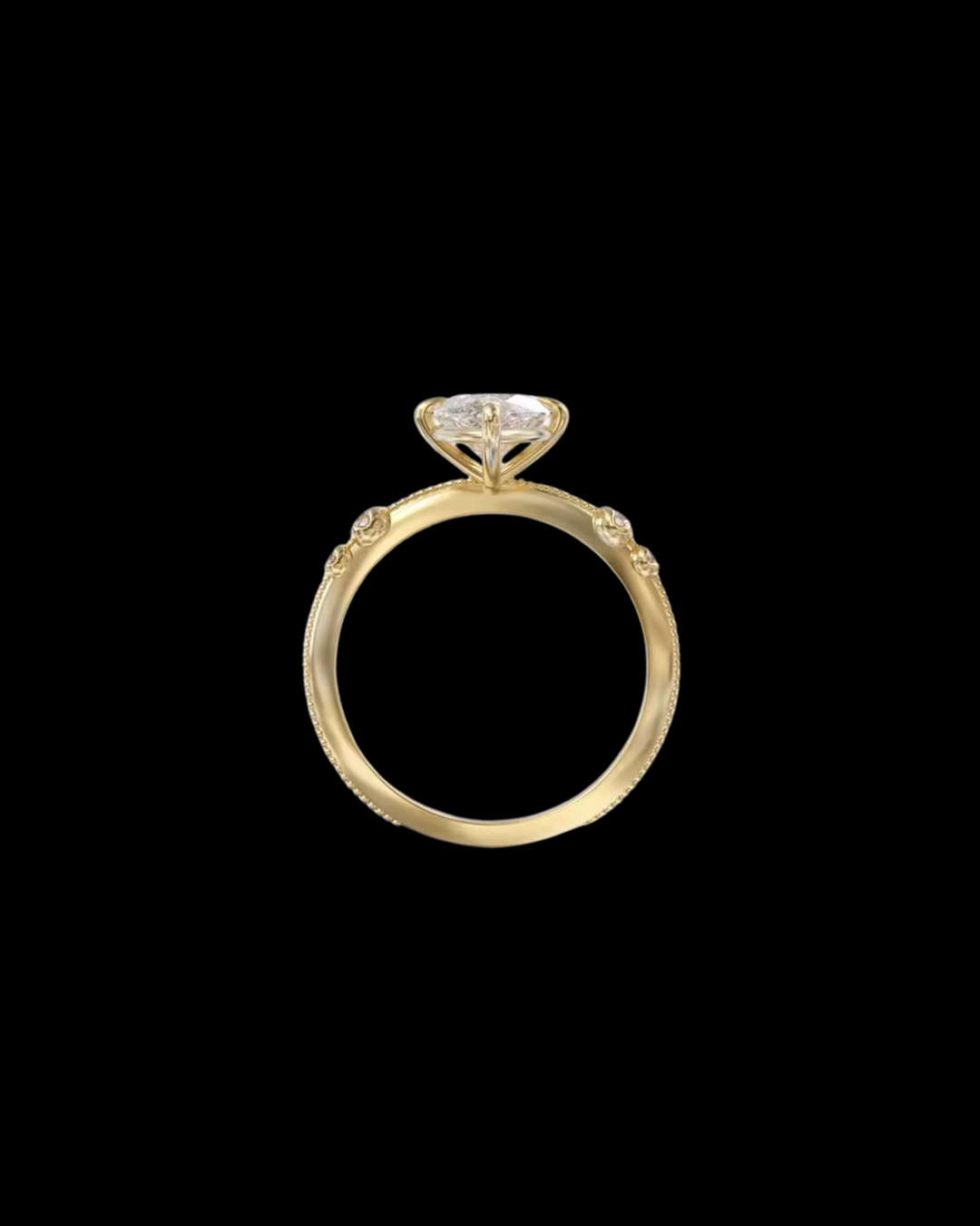 Gelati's Bespoke Marquise VVS1/CB Diamond Ring In solid 925 Silver & 18 Vermeil Gold Inserts