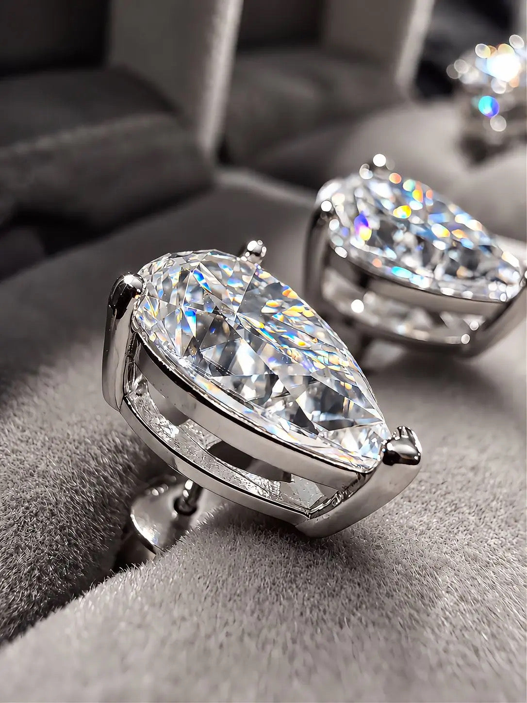 Gelati Bespoke ANGELIC PEAR CUT DIAMOND EARRINGS 
FL-IF | Flawless Lab Moissanite D-Color 3EX Cut | 925 Sterling Silver | 18K Vermeil Gold