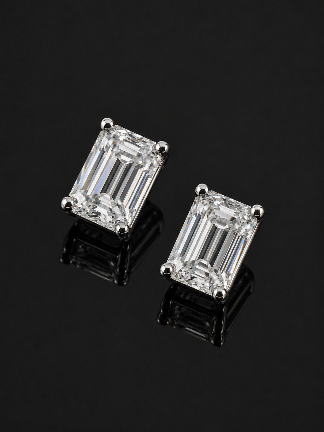2 CTW Emerald Baguette Earrings – FL-IF 3EX Moissanite, 925 Silver & 18K Vermeil