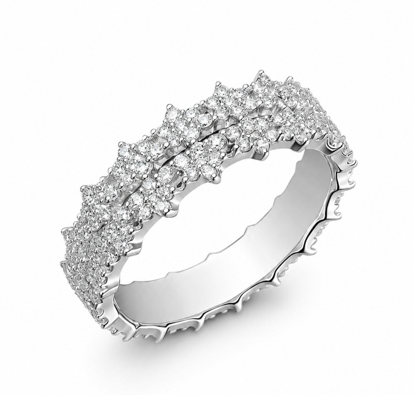 GELATI’S PENTAGRAM 3CT VVS1 DIAMOND RING IN SOLID 925 SILVER & 18K VERMEIL GOLD INLAY