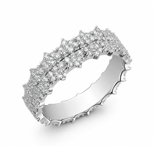 GELATI’S PENTAGRAM 3CT VVS1 DIAMOND RING IN SOLID 925 SILVER & 18K VERMEIL GOLD INLAY