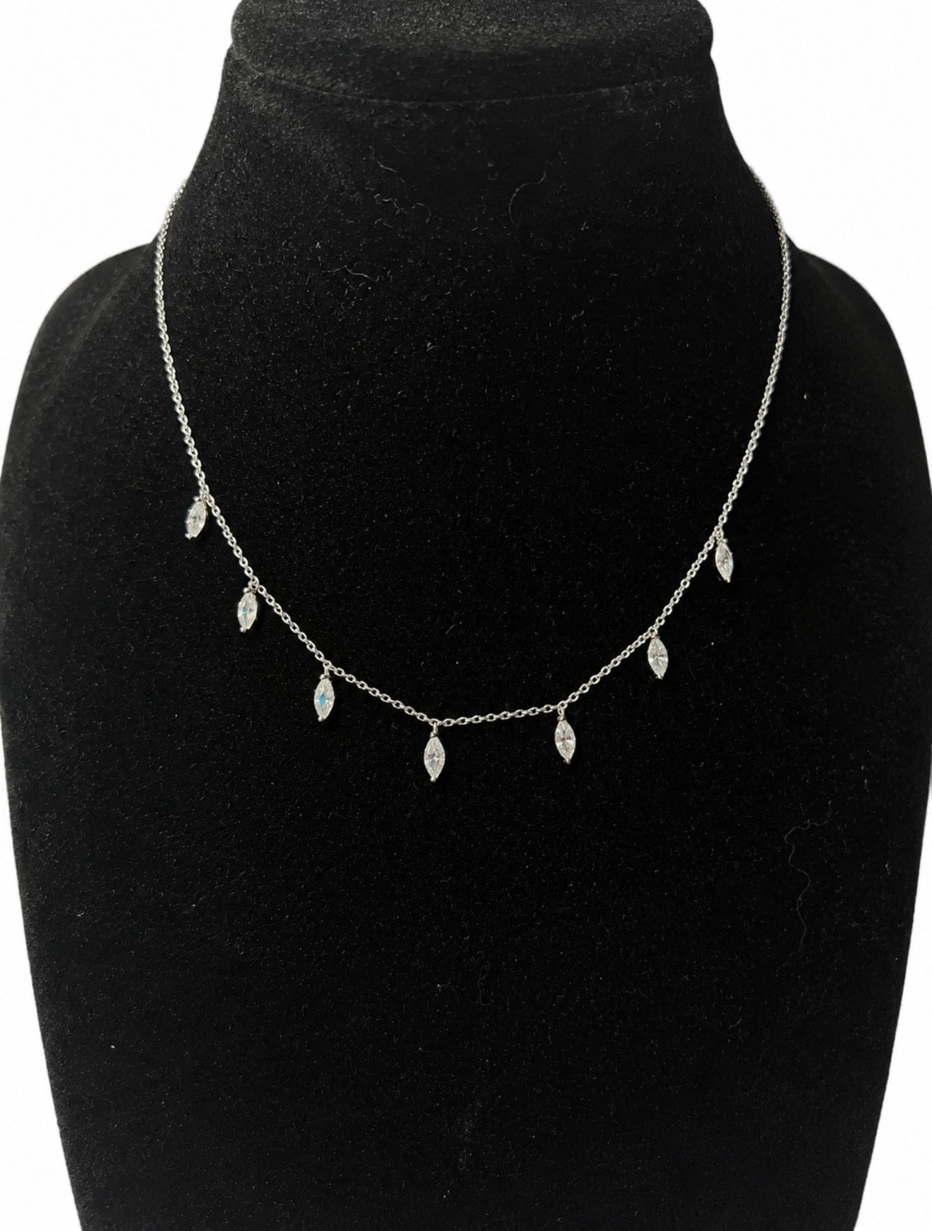 DROPTEAR MARQUISE NECKLACE – 1CTW DVVS1 MOISSANITE, 925 SILVER & 14K VERMEIL