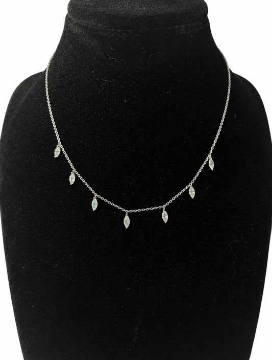 DROPTEAR MARQUISE NECKLACE – 1CTW DVVS1 MOISSANITE, 925 SILVER & 14K VERMEIL
