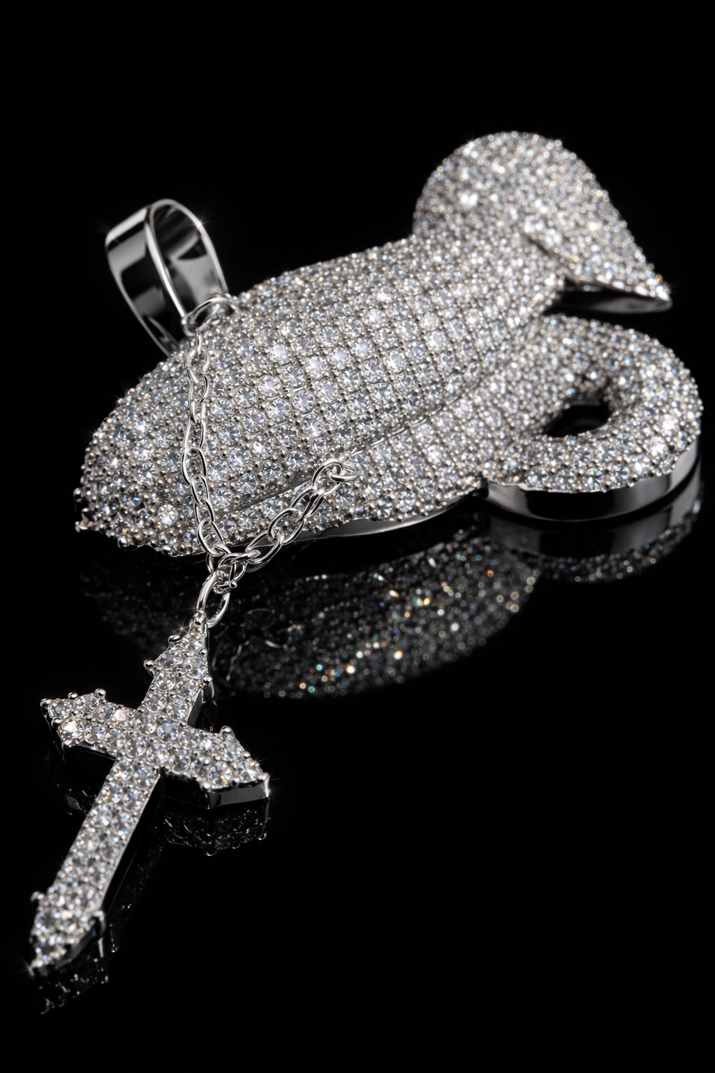 “Prey On The Weak” Carbon Diamond Pendant – Titanium & 18K Vermeil (Chain Included)
