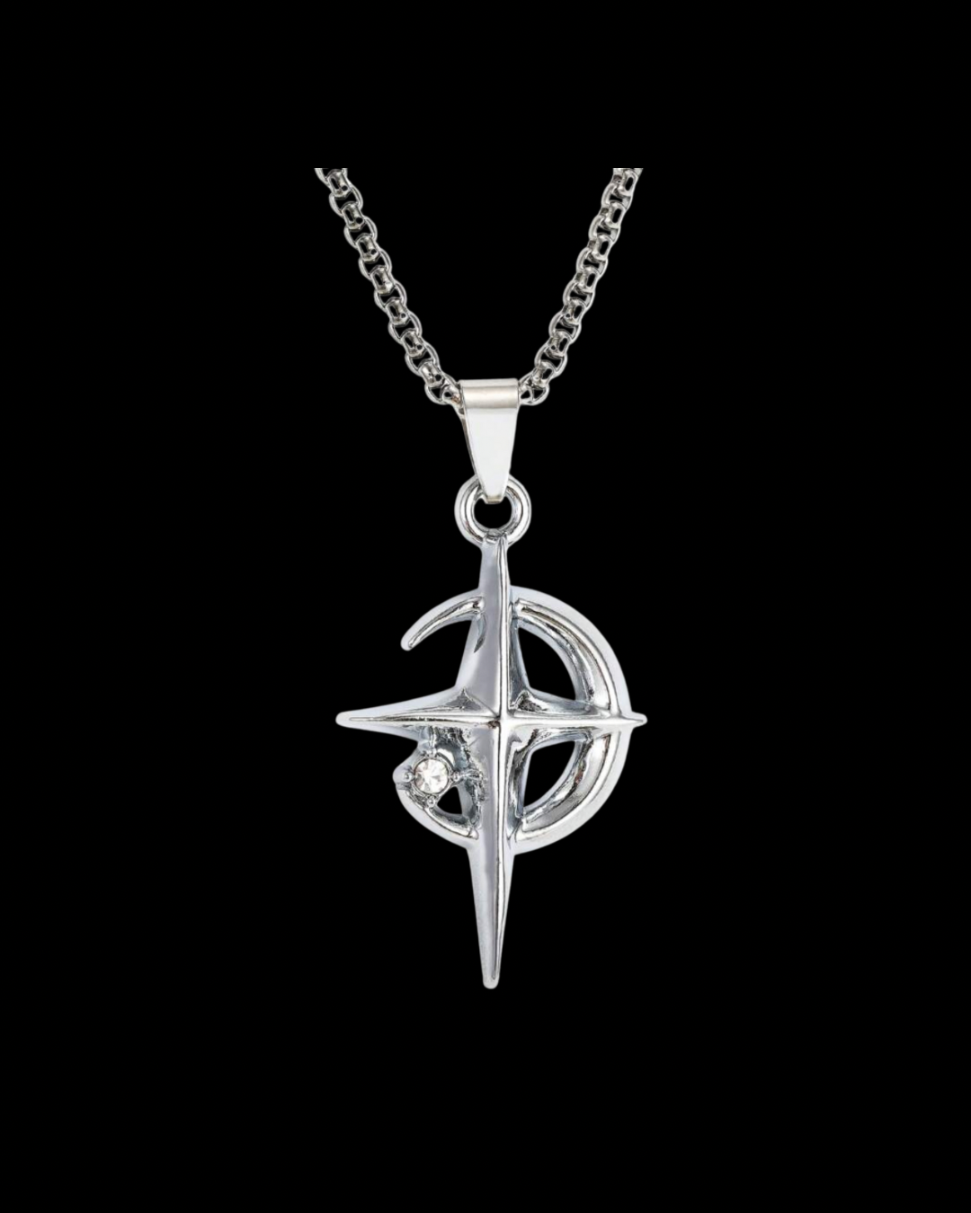 Gelati's Deathstar Carbon Diamond Titanium & 18k Vermeil Gold Layers Pendant & Free Titanium Silver Chain