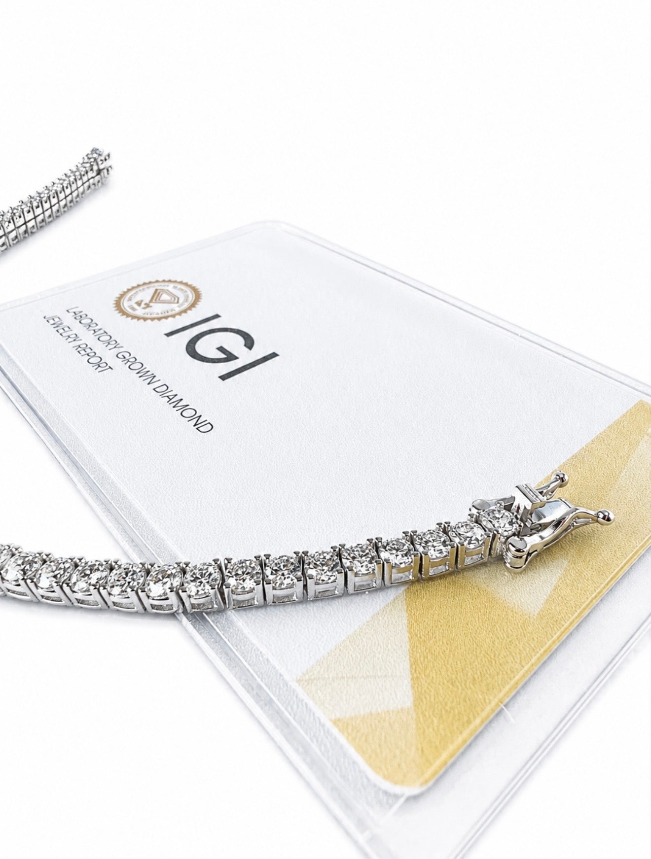 GELATI’S BESPOKE IGI CERTIFIED VS1 3EX DIAMOND 8 CTW TENNIS BRACELET IN 14K VERMEIL GOLD & 925 STERLING SILVER 3,5MM