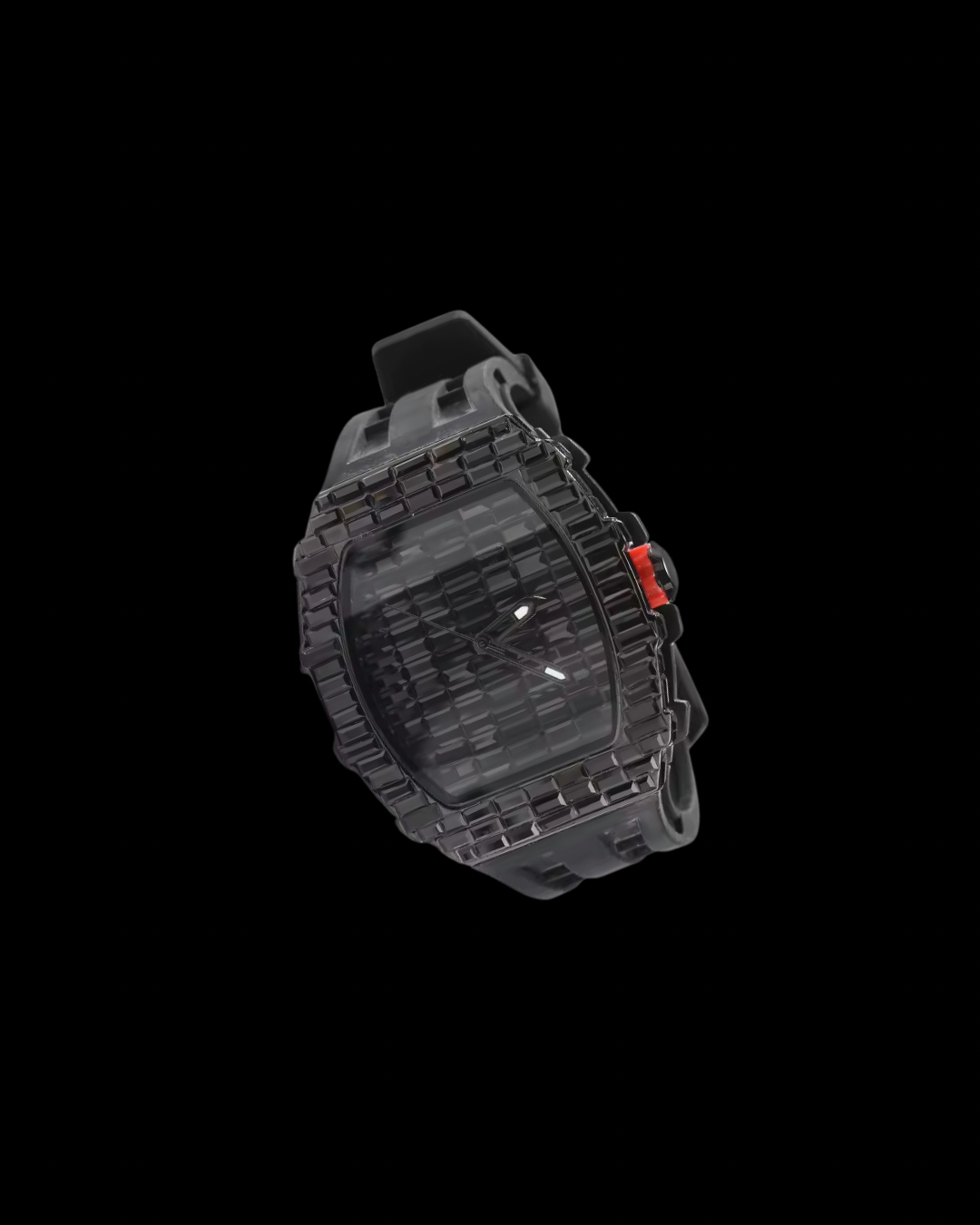 Gelati's Baguette Bussdown Carbon Diamonds & Stainless Steel Watch