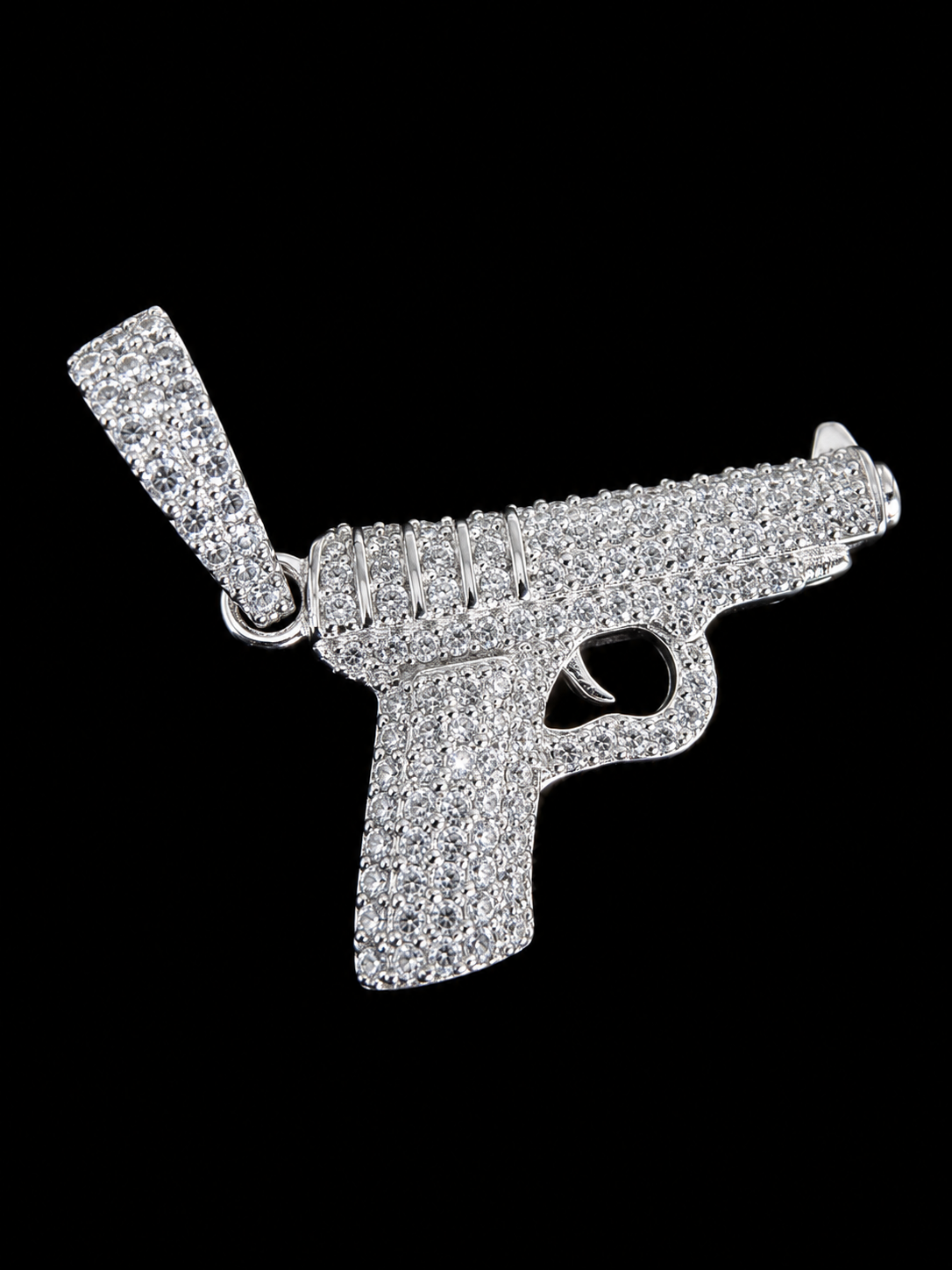 LA Switch Pistol Pendant™ — FL-IF Moissanite | 925 Silver + 18K Vermeil | Chain Included