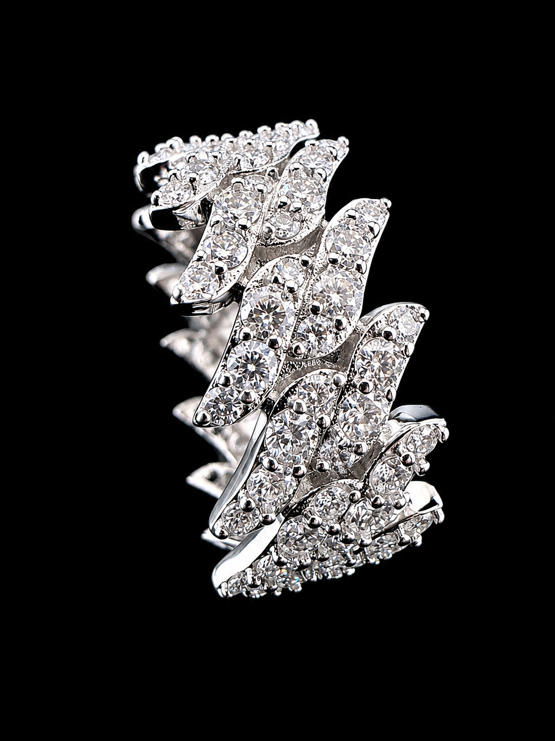 Miami Link Spiked Diamond Ring™ — FL-IF Moissanite | 925 Silver + 18K Vermeil