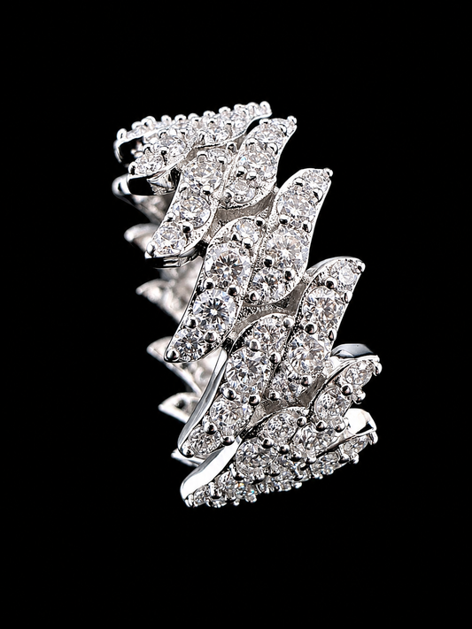 Miami Link Spiked Diamond Ring™ — FL-IF Moissanite | 925 Silver + 18K Vermeil