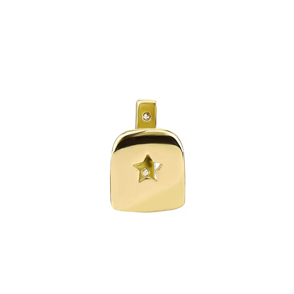 GELATI | Diamond Tooth spacer in Steel & 18k Vermeil Gold