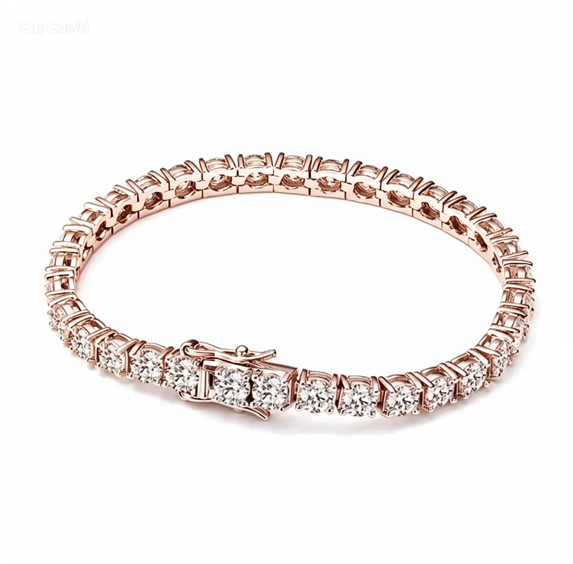 GLACIALE TENNIS BRACELET – 8CT FL-IF/HCD DIAMONDS, 925 SILVER & 18K VERMEIL