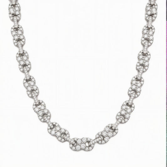 GELATI BESPOKE INFINITY LINK DIAMOND NECKLACE | FL-IF Moissanite | 925 Sterling Silver | 18K Vermeil Gold