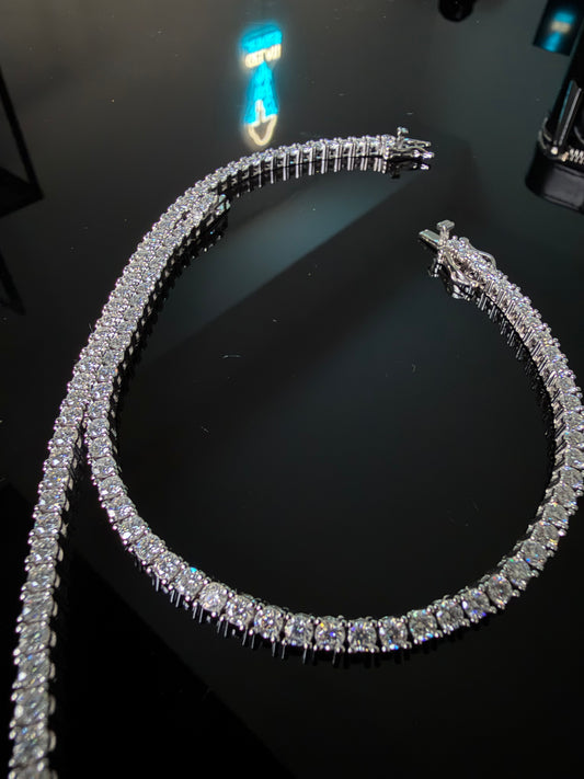 Gelati's Signature Diamond Emerald Cut Tennis Bracelet in 925 Silver & 18k Vermeil Gold