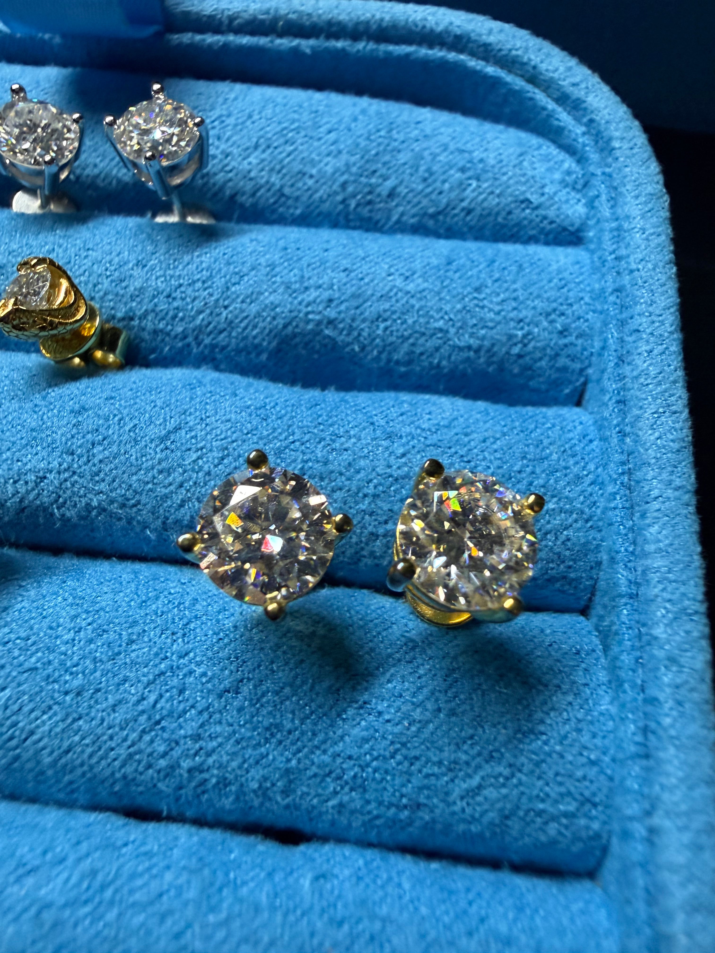 Lunar 2.5CTW Earrings – FL-IF D-Color 3EX Moissanite, 925 Silver & 18K Vermeil