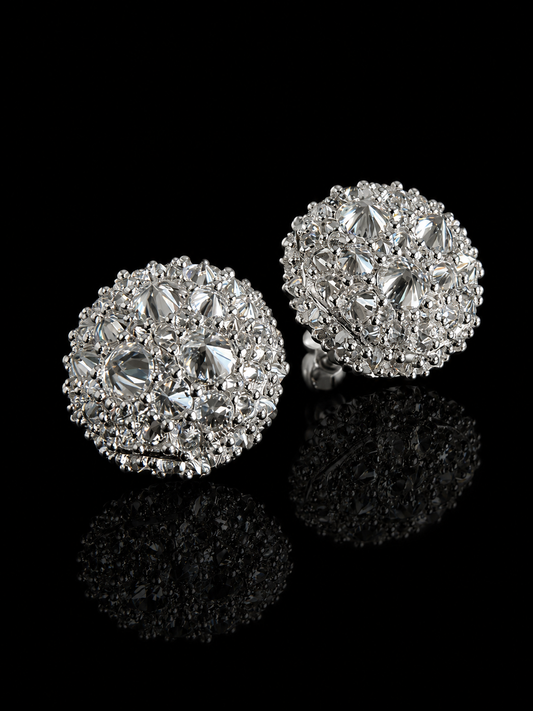 Gelati Limited | Spiked Diamonds Meteoric Earrings - FL-IF Lab Moissanite Diamonds - 925 Sterling Silver & 18k Vermeil Gold