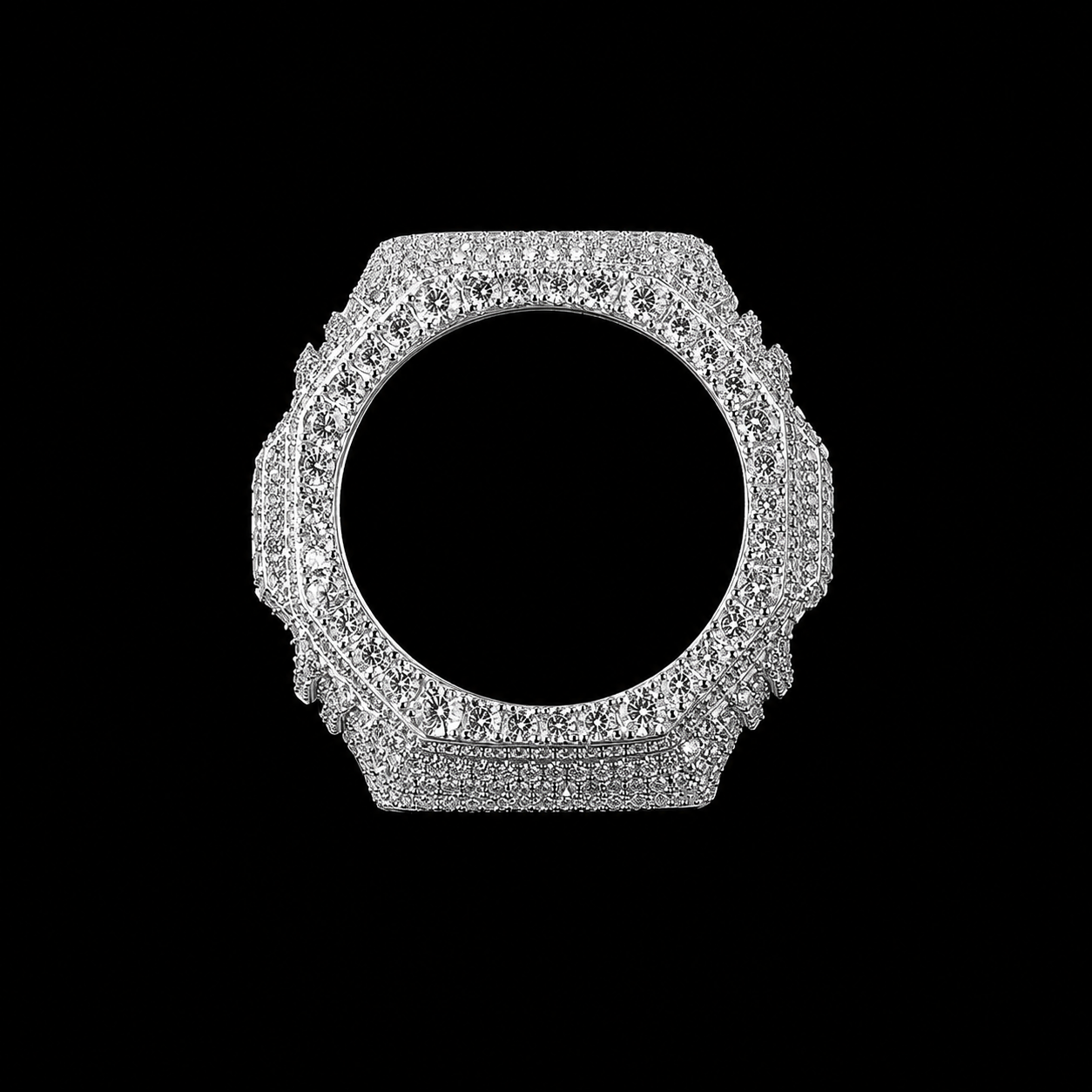 Gelati Big Pointer G-Shock Case Mod GA2100 VVS1 Lab Moissanite Diamond & 18k Vermeil White Gold