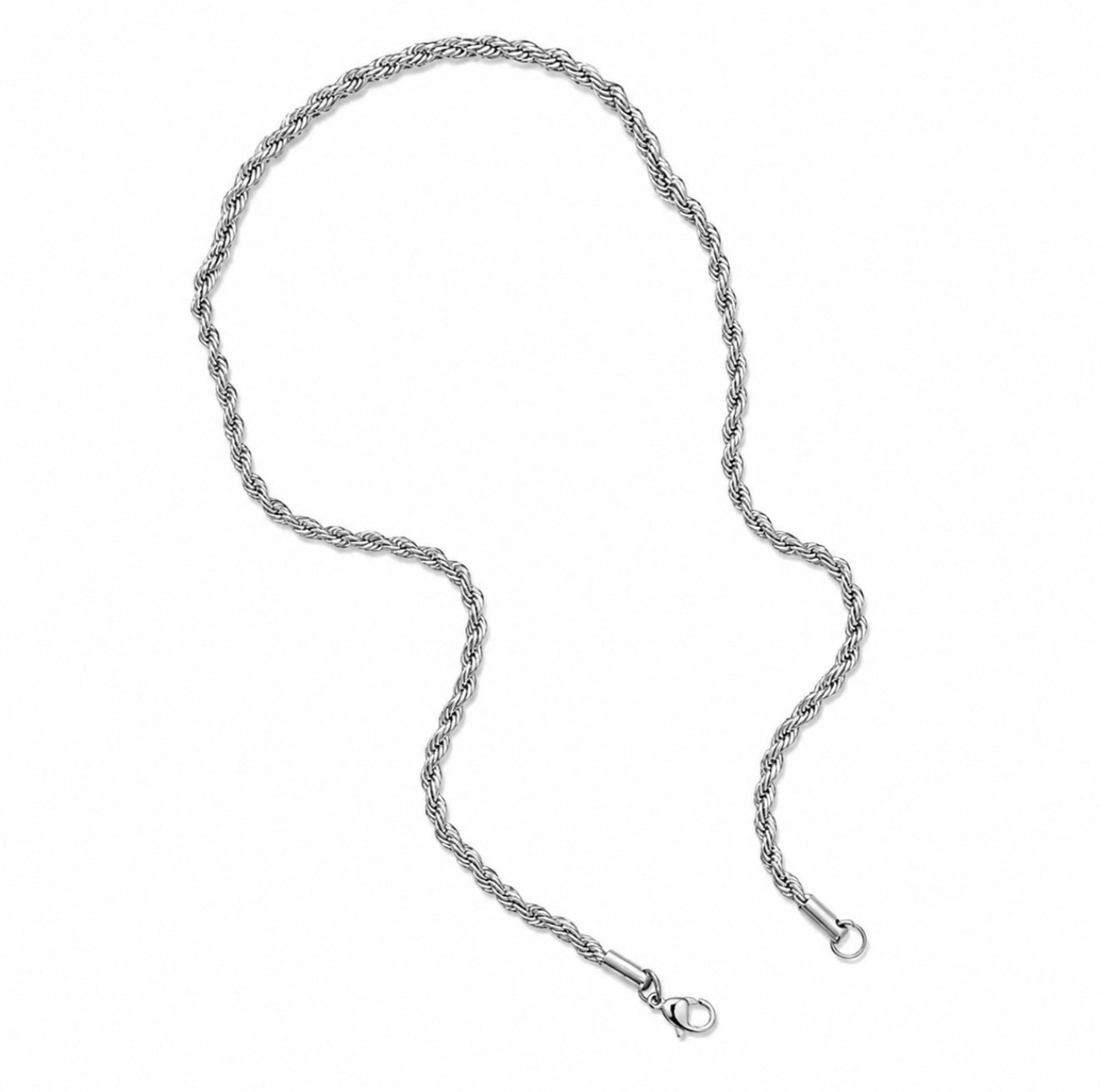 GELATI’S CLASSIC 3MM ROPE CHAIN IN TITANIUM STEEL & 18K VERMEIL GOLD INSERTS