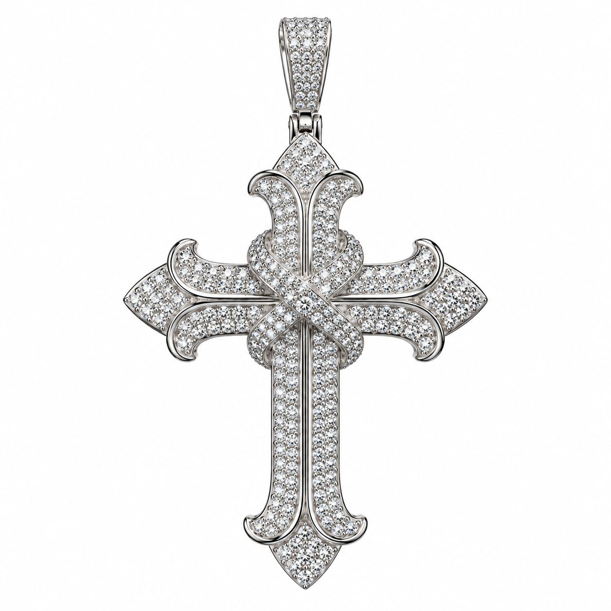 GELATI ASTRAL INFINITY CROSS | FL-IF Flawless Lab Moissanite | 925 Sterling Silver | 18K Vermeil Gold | Rope Chain Included