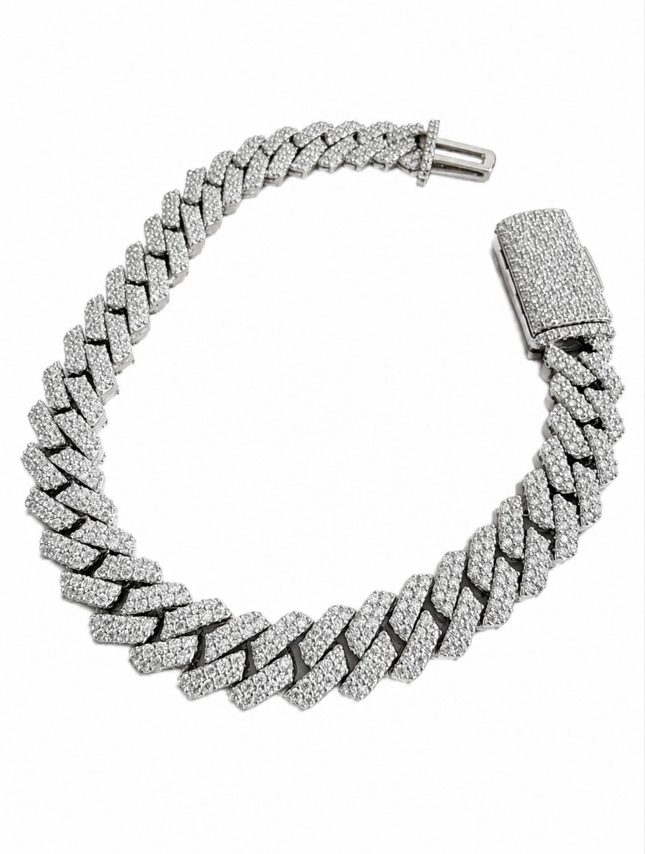 GELATI’S BESPOKE IGI CERTIFIED VS1 3EX DIAMOND 7,4 CTW 7MM MIAMI LINK TWO ROW CUBAN BRACELET IN 14K VERMEIL GOLD & 925 STERLING SILVER 3,5MM