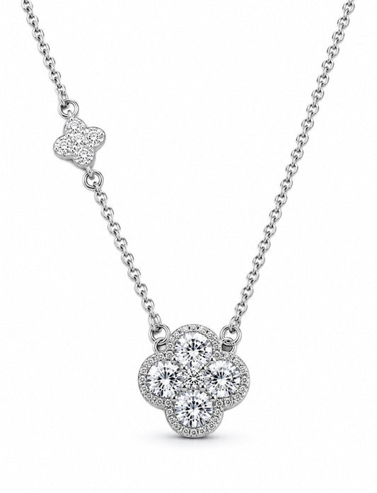 GELATI’S CLOVER PEAR CUT HYBRID™ NECKLACE — CARBON DIAMONDS | 925 SILVER + 18K VERMEIL