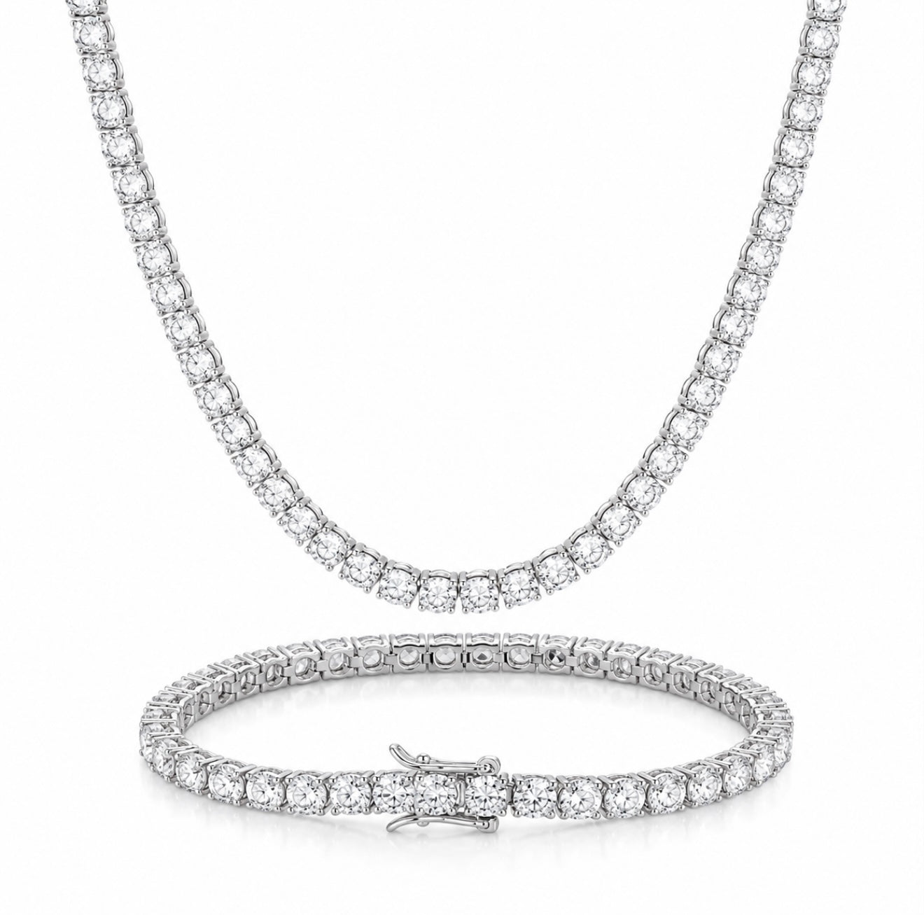 NOCTURNO|HCD Diamond TENNIS NECKLACE – STEEL & 18K VERMEIL