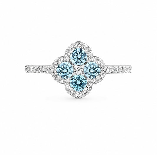 GELATI’S DIAMOND LUCKY CLOVER RING IN 925 STERLING SILVER & VVS1 MOISSANITE DIAMONDS